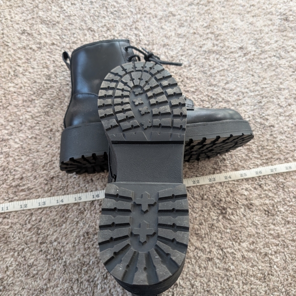 Madden Girl Black Combat Boots - Picture 2 of 5